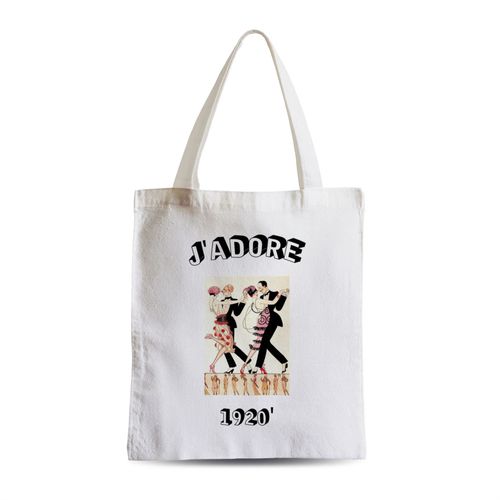 Grand Sac Shopping Plage Etudiant J'adore 1920 Vintage Annes 20 Retro Art Deco