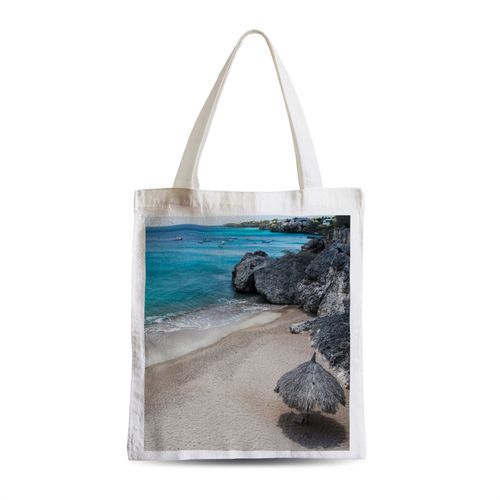 Grand Sac Shopping Plage Etudiant Plage De Sable Fin Parasol En Paille Bateaux