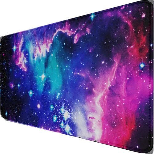 Grand tapis de souris de jeu tendu avec bords cousus (80 x 40 cm) base en caoutchouc naturel antidrapant durable, tapis de clavier d'ordinateur impermable pour les professionnels de l'e-s.[F197]