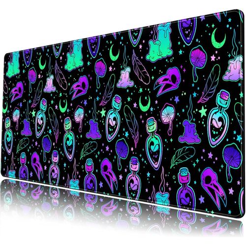 Grand tapis de souris de jeu gothique XL noir fonc violet tapis de souris de bureau tapis de souris de dessin anim XXL grand tapis de souris pour ordinateur portable 80 x 40 cm