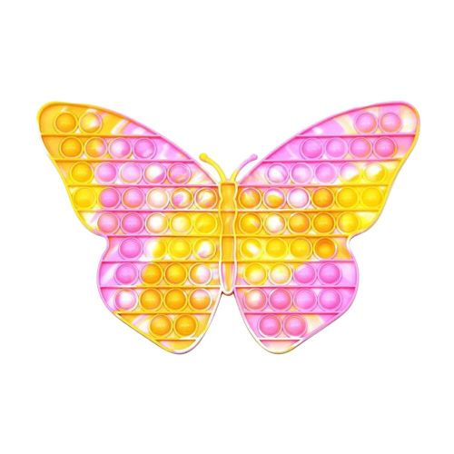 Grande Bulle De Pousse De Papillon De Teinture De Cravate En Silicone, Jouet De Compression Sensorielle Anti-Stress, Jouets De Fidget Relaxants, Soulage Les Besoins D'Autisme