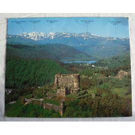 Grande Carte Postale Cp C P Grand Format 24x30cm Ref 63fc66 L Auvergne Touristique Panorama Sur Le Chateau De Murol Le Lac Chambon Et La Chaine Du Sansy