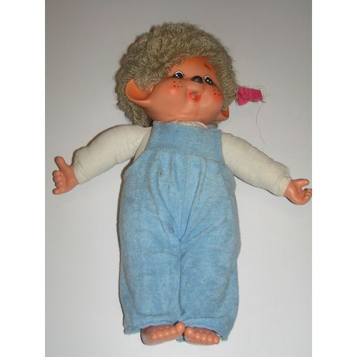 Grande Peluche Poupe Kiki Grand Mre Salopette Bleu 46 Cm