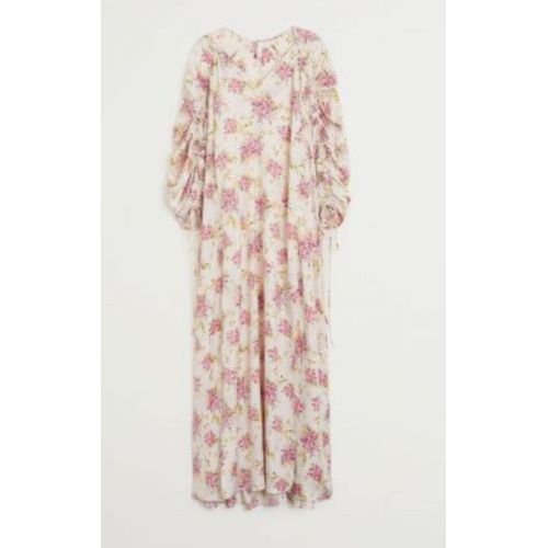 Grande Robe Neuve Fluide Longue  Manches Longues Fonces En Imprim Fleuri Pastel Tons Ros Tres Feminin Dress Mango Neuf Taille Large M Woman Polyester Elegance Chic Confortable