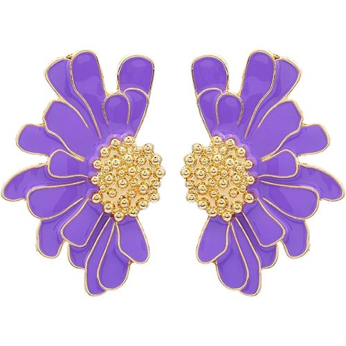 Grandes Boucles D'oreilles En Forme De Fleur, Boucles D'oreilles Exagres Pendantes  Motif De Ptales De Fleurs, Boucles D'oreilles Bijoux Pour Femmes[L564]