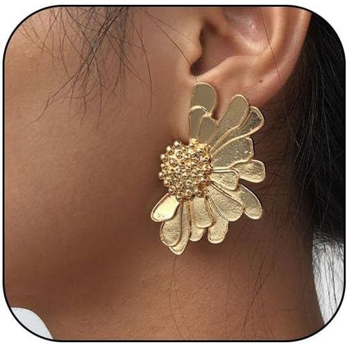 Grandes Boucles D'oreilles En Forme De Fleur, Boucles D'oreilles Exagres Pendantes  Motif De Ptales De Fleurs, Boucles D'oreilles Bijoux Pour Femmes