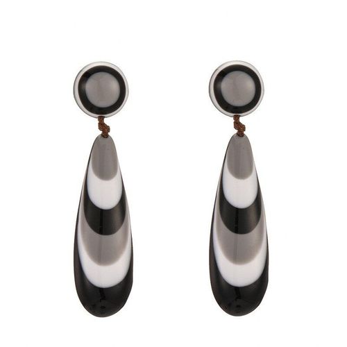 Grandes Boucles D'oreilles En Rsine  Rayures Noires Et Jaunes Pour Femmes, Pendentif En Forme De Goutte D'eau, Bijoux  La Mode Exagrs