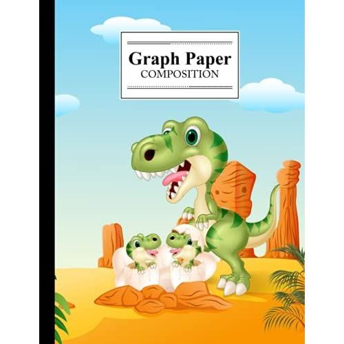 Graph Paper Composition Notebook: Baby Dinosaurs Cover | Grid Paper Notebook, Quad Ruled, 100 Sheets, Size 8.5