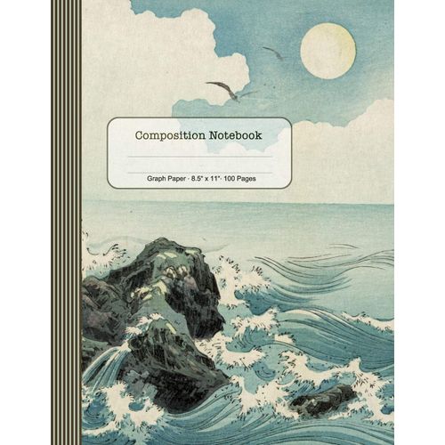 Graph Paper Composition Notebook: Journal Book (Large) - Ocean Waves - Japanese Art    Format Broch 