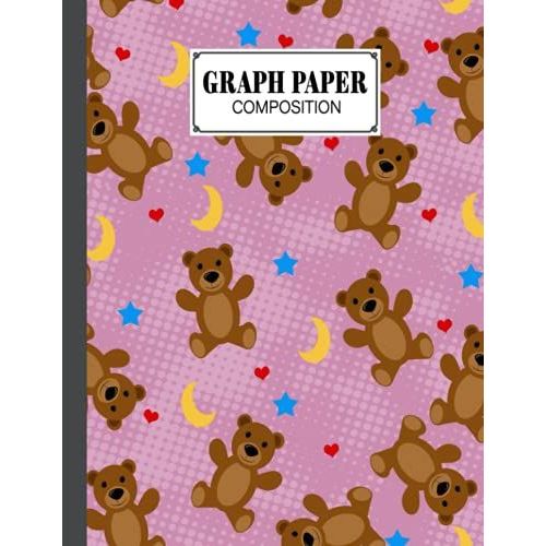 Graph Paper Composition Notebook: Teddy Bears Cover | Grid Paper Notebook, Quad Ruled, 100 Sheets, Size 8.5