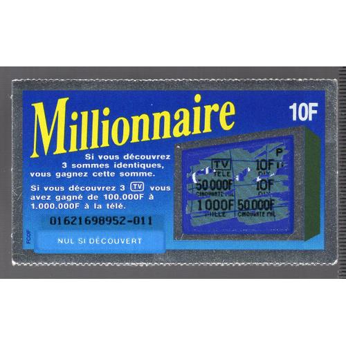 Grattage Fdj - Francaise Des Jeux - Millionnaire 01621