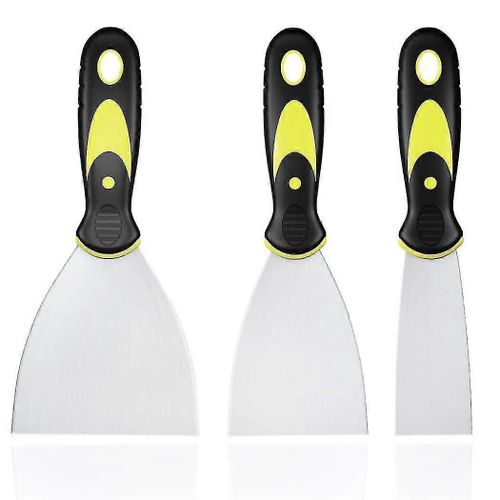 Grattoir  Papier Peint, 3 Pcs En Acier Inoxydable Couteaux  Mastic Outils De Raclage Avec Poigne En Plastique (1, 2, 3 Pouces)