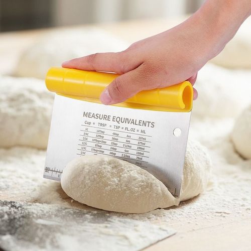 Grattoir  Pte En Acier Inoxydable 2 En 1 6 Pouces, Hachoir Avec chelle De Mesure Pour Une Coupe Prcise De Divers Aliments