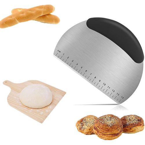 Grattoir en acier inoxydable avec dcoupeuse de pte polyvalente  lchelle Pour couper la pte  pain