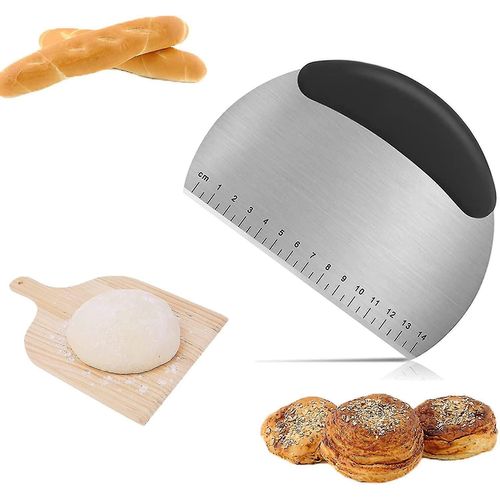 Grattoir en acier inoxydable avec dcoupeuse de pte polyvalente  lchelle Pour couper la pte  pain