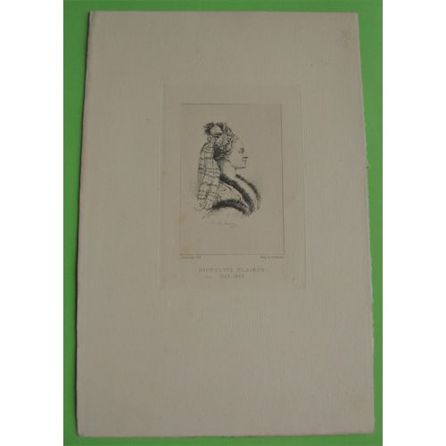 Gravure Ancienne 19 Hippolyte Clairon Actrice Thatre Papier Verg