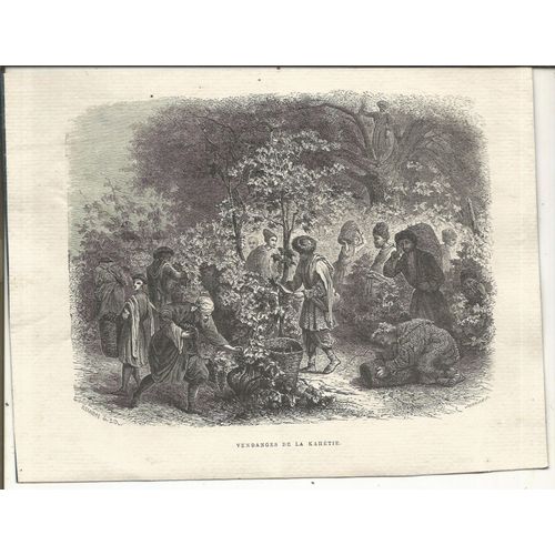Gravure , Russie , Vendanges De La Kahtie , Dessin A.De Bar , Gravure Jonnard , Format 20.5 X 15.5 , Anne 1885