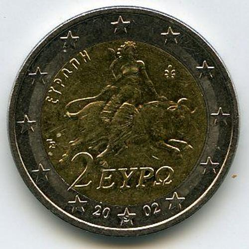 Grce 2 Euros 2002 Avec S Sur L'toile