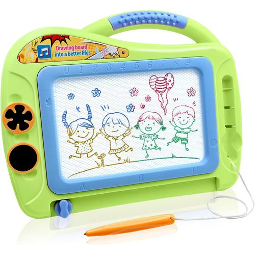 Green-1 Piece Magic Stone Board Jouet Pour Enfants 2-4 Ans, Tableau De Dessin Magntique Pour Enfants Tableau D'criture Effaable Jouets Cratifs, Cadeau D'anniversaire Pour Enfants Avec 2 Tampons