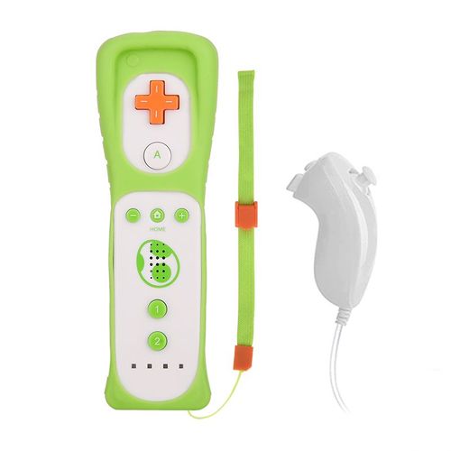 Green Set - Manette De Jeu  Distance Sans Fil Avec Motion Plus Intgr, Manette De Jeu Pour Nintendo Wii Dahchuck, Manette De Jeu  Distance Pour Nintendo Wii