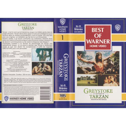 Greystoke La Legende De Tarzan - De Hugh Hudson, Christophe Lambert, Andie Mac Dowel - 130 Mn