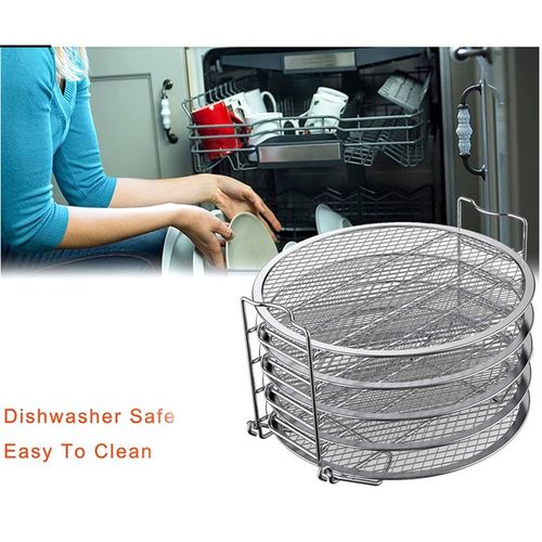 Grille de Cuisson Empilable en Acier Inoxydable  5 Couches pour Friteuse  Air pour Ninja Foodi 6,5 QT / 8 QT Plateau de Panier pour Friteuse  Air