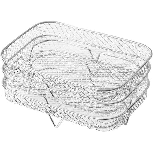 Grille pour Friteuse  air Multifonction Trois Couche Empilable Compatible avec Ninja Friteuse, Support pour Dshydrateur pour Friteuse  Double Air, Accessoire pour Air Fryer en Acier.[G202]
