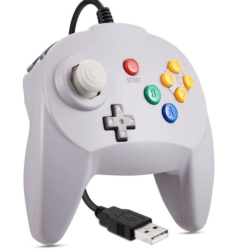 Gris - Mini Contrleur Filaire Pour Jeux N64 Classiques, Manette De Jeu, Windows, Pc, Mac, Linux, Raspberry Pi 4, Console De Commutation, Version Usb