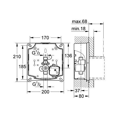 Grohe Corps Encastr Pour Plaque De Commande Tectron Infrarouge Rapido U 37338000 Import Allemagne
