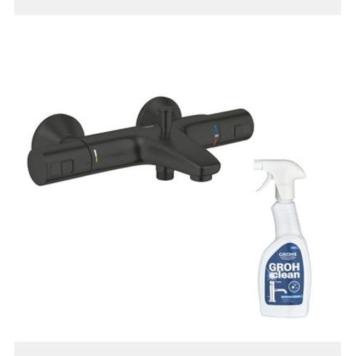 Grohe - Mitigeur Bain Douche Thermostatique Grohe Precision Start Noir + Nettoyant Grohclean  - Noir