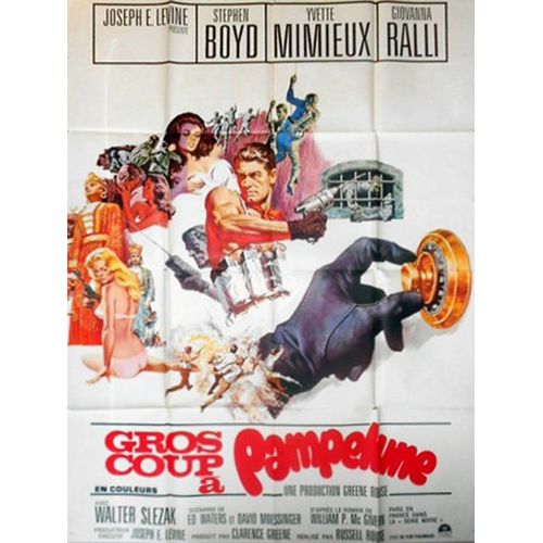Gros Coup  Pampelune (The Caper Of The Golden Bulls) - Vritable Affiche De Cinma Plie - Format 120x160 Cm - De Russell Rouse Avec Stephen Boyd, Yvette Mimieux, Giovanna Ralli - 1967