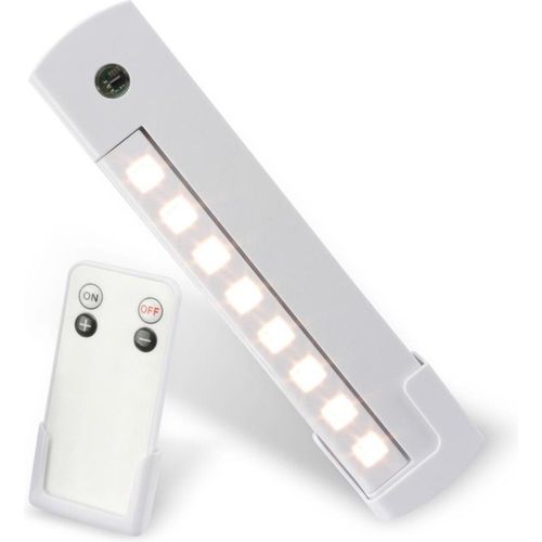 Grundig Lampe Led Sans Fil clairage De Placard Sur Piles (Non Incluses) - Barre Led 23 X 5 X 2 Cm - Avec Tlcommande - Inclinable  180 - Plastique - Blanc
