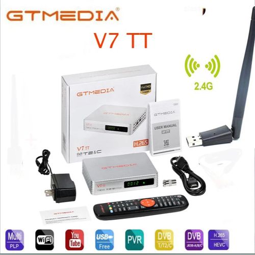GTMEDIA-Rcepteur TV dbarFull HD,Dcodeur numrique pour multi PLP USB,Cble,Dividende 83B,DVB-T,T2,V7 TT,1080P - Type V7 TT wifi