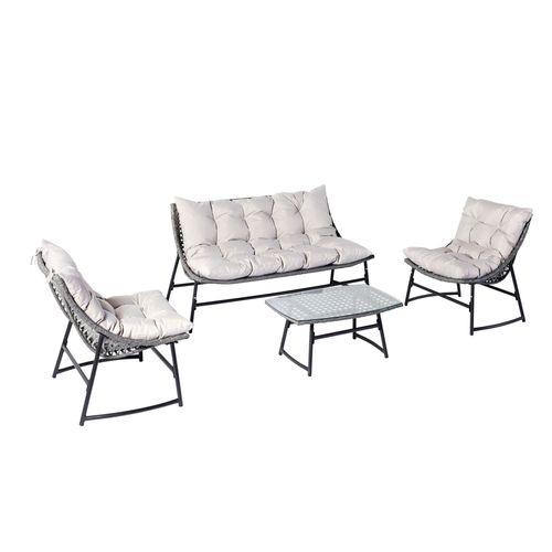 Salon De Jardin Bas Rsine Gris 4 Places Guahana