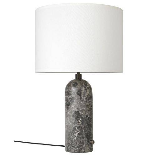 Gubi Lampe De Table Gravity Large (Gris - Marbre Et Tissu Blanc)