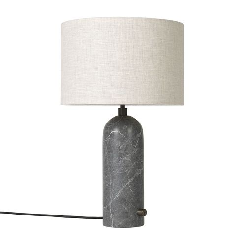 Gubi Lampe De Table Gravity Small (Gris - Marbre Et Tissu Canvas)