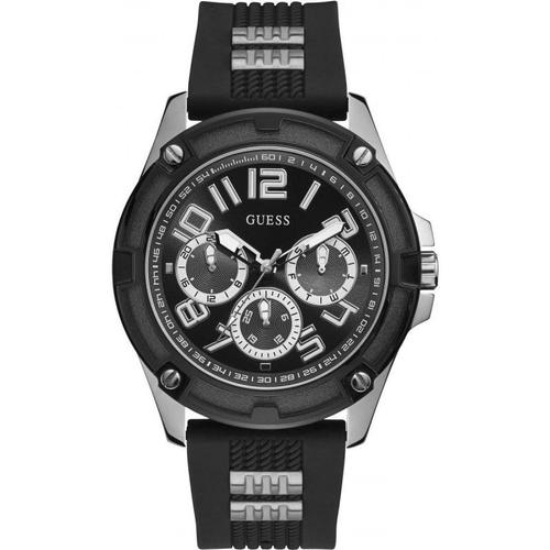 Guess Delta Montre Homme Multifonction Acier Silicone Noir Gw0051g1