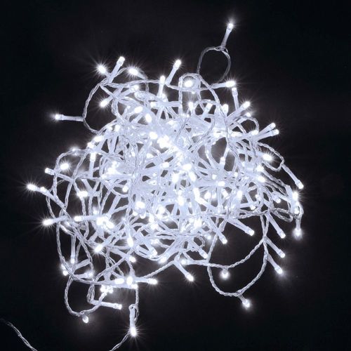 Guirlande Clignotante 180 Led Blanc - Timer 6h/18h - Ip44 Usage Extrieur Et Intrieur - Longueur Luminaire 9m