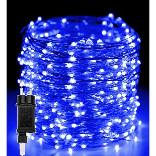 Guirlande Lumineuse - 50m 500 Leds Lumires D'arbre De Nol Fil De Cuivre Dcoration Extrieur Intrieur tanche Avec Adapteur Alimentation, Chaine De Lampe Pour Arbre,Fte,Mariage,Jardin,Halloween