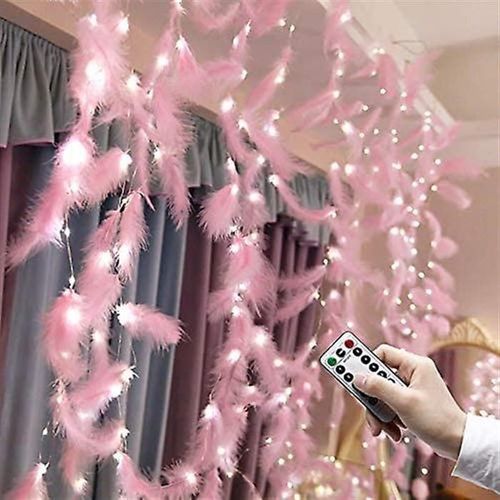 Guirlande Lumineuse  Plumes Enchanteresse Avec Tlcommande  Guirlande Lumineuse Led Pour Une Dcoration Intrieure Et Des vnements Romantiques