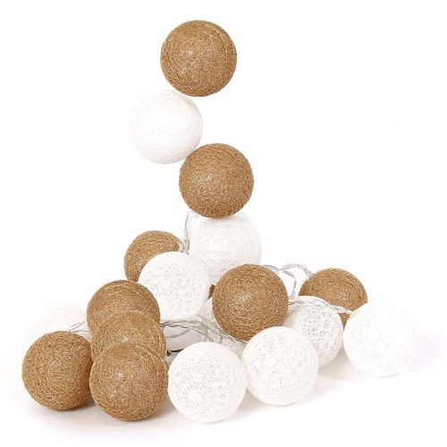 Guirlande Lumineuse Boules Colores 20 Led 3,45 M Blanc. Or