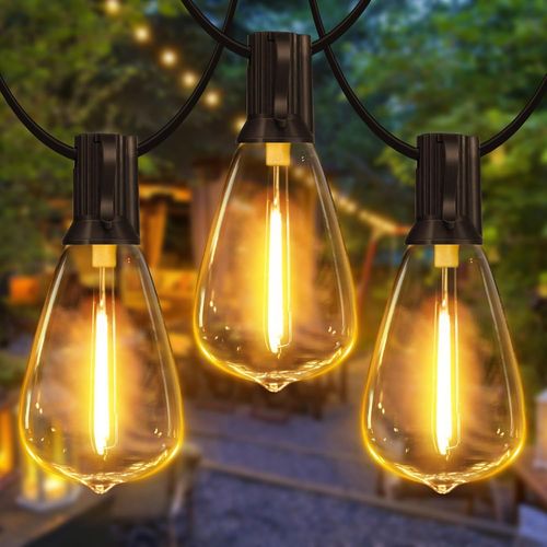 Guirlande Lumineuse Exterieure,7.5m 13+1 St38 Led Ampoules,Guirlande Guinguette Led Connectable,tanche Chane Lumiere Exterieur Pour Patio Terrasse Fte Mariage Blanc Chaud