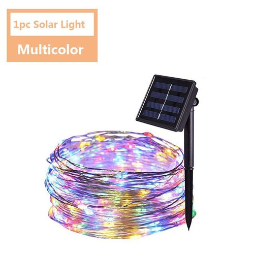 Guirlande Lumineuse Led Ferique,Impermable, nergie Solaire,Luminaire Dcoratif D'extrieur,Idal - 1pc Multicolor-12m 100led
