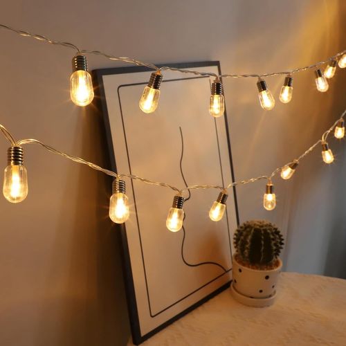 Guirlande Lumineuse Led,Guirlande Led  Pile,Guirlandes Lumineuses Chambre Avec 20 Led Mini Ampoule,Fairy Lights Pour Intrieur,Extrieur,Ftes,Nol,Mariages,Dcoration Intrieure