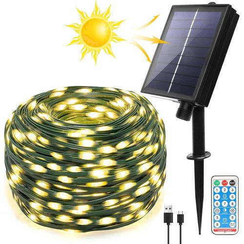 Guirlande Lumineuse Solaire D'extRieur, 22m 200 Led Guirlande Lumineuse Solaire D'extRieur Avec, AdaptE Au Jardin,  La Terrasse, Au Mariage.