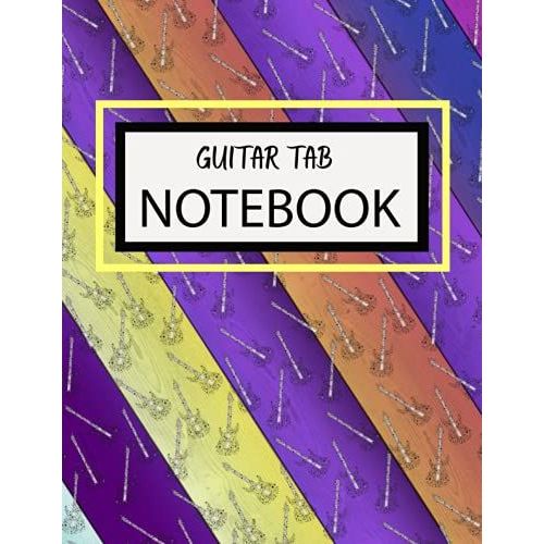 Guitartab Notebook: A Beautiful Blank Guitar Tab Notebook, 5 String Guitar Chord And Tablature Notebook, 7 Tabulator Lines,120 Pages, 8.5