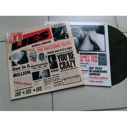 GUNS N ROSES Lies LP vinyle couleur avec pochette int censurée Rakuten