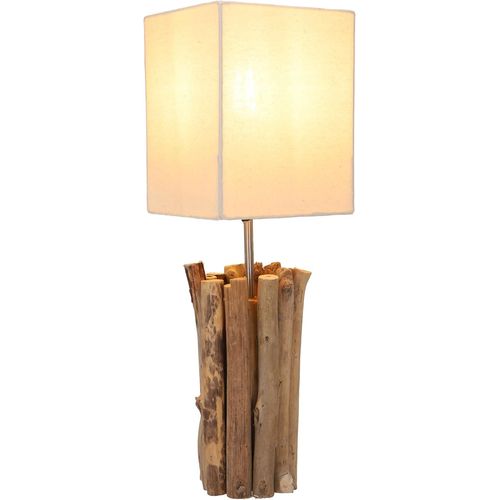 Guru-Shop Lampe  Poser Kukuma,Bois Flott, Coton, En Bali Fait  La Main En Matriau Naturel - Modle Kukuma, Duboisflott, 50x17x17 Cm, Natureelightslampes De Table En Matriau Naturel