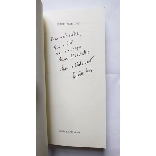 Guyette Lyr Judith Nothing Avec Un Envoi Autographe Sign 2011 Actes Sud