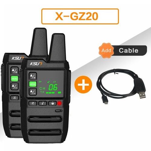 GZ20 2PCS CABLE Walkie-talkie 2 pices ensemble sans fil Station de rception Radio Amateur Ham Pmr Radio bidirectionnelle avec logiciel de programmation gratuit GZ20 